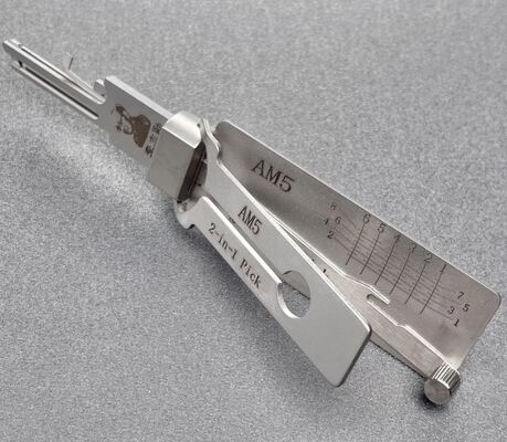 Original Lishi 2in1 Lock Picks AM5 Pick Blank Keys Stainless Steel Silver for American Padlock AM5 Decoder