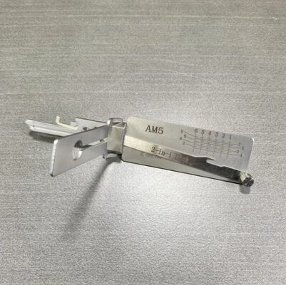 Original Lishi 2in1 Lock Picks AM5 Pick Blank Keys Stainless Steel Silver for American Padlock AM5 Decoder