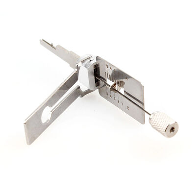 New Arrival Lishi 2 In1 GTR Lockpicks & Blank Keys Decoder Stainless Steel Silver