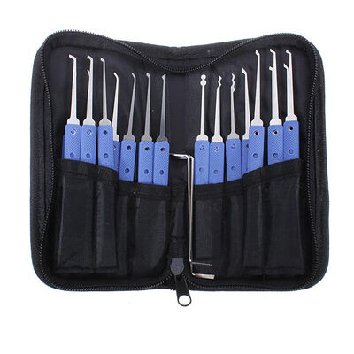 Blue Klom Lock Picks 18 Pieces Stainless Steel Lock Pick Set  Steel Lock Opener Locksmith Supplies Picks With Track Number