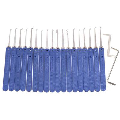 Blue Klom Lock Picks 18 Pieces Stainless Steel Lock Pick Set  Steel Lock Opener Locksmith Supplies Picks With Track Number