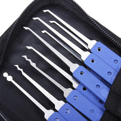 Blue Klom Lock Picks 18 Pieces Stainless Steel Lock Pick Set  Steel Lock Opener Locksmith Supplies Picks With Track Number